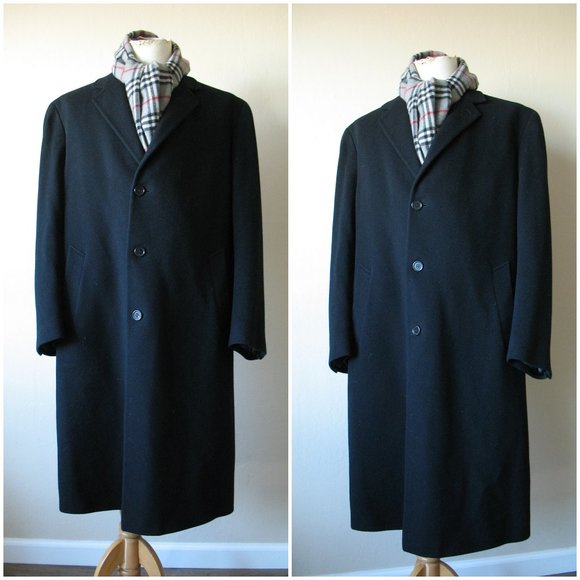 Nordstrom Cashmere Coat 3 Button 44L Italy Black XL - Picture 2 of 9